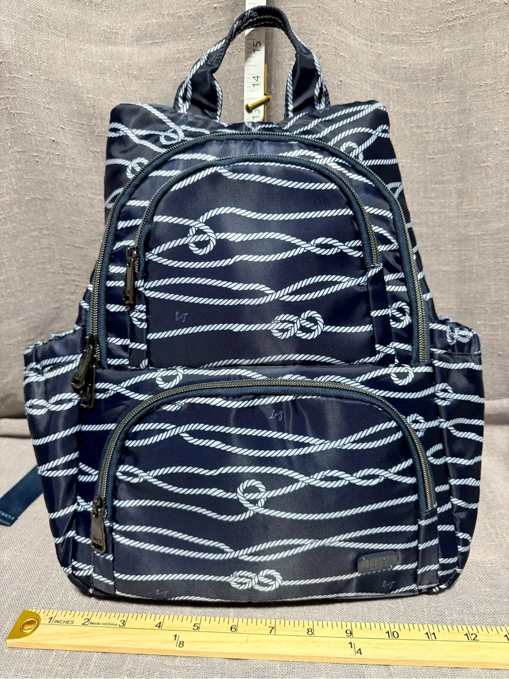 lug Navy & White Rope-Print Backpack